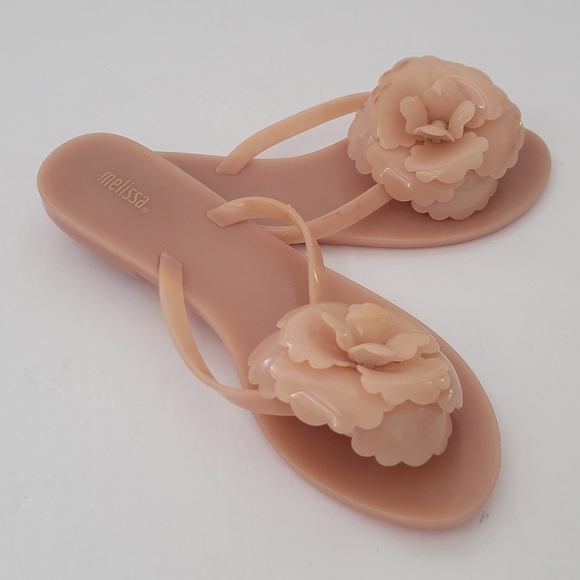 Melissa Jelly Pink Floral Sandals Size 8 - Picture 1 of 9